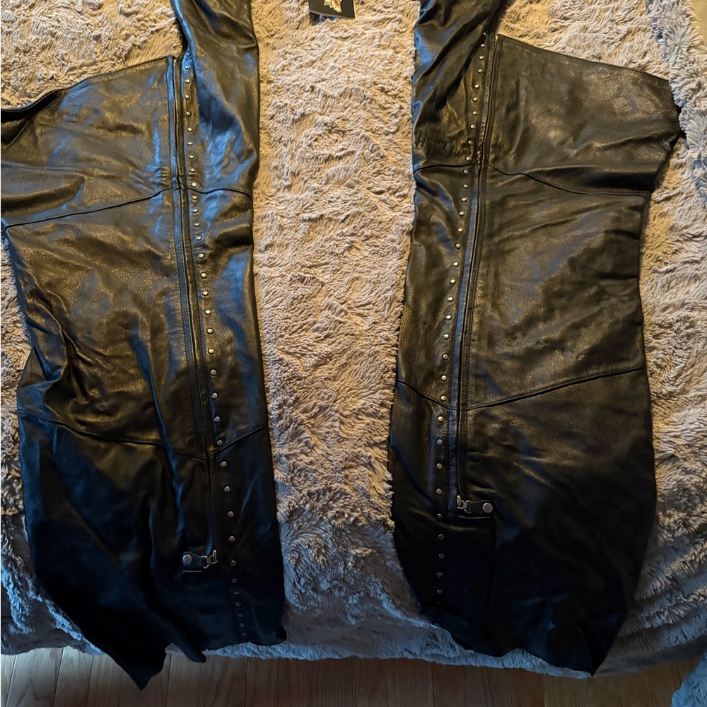 Genuine HarleyDavidson broken Leather Studded Chapps